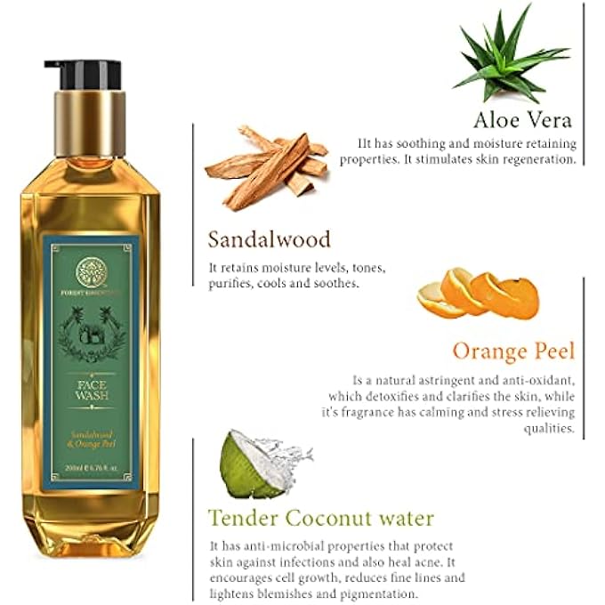 Forest Essentials FACIAL CLEANSER SANDALWOOD & ORANGE PEEL (2020) 200 ML - Image 4